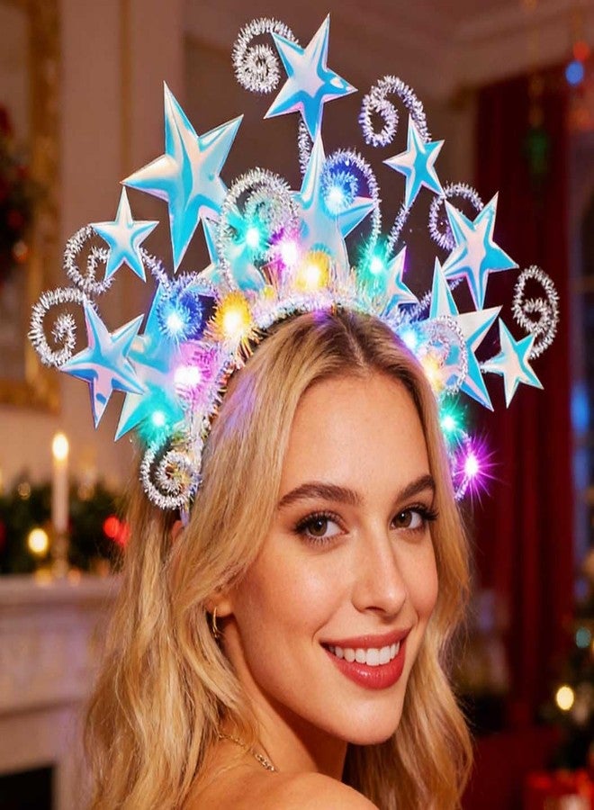 Yean Christmas Headbands Light Up Star Headband Holiday Hair Accessories for women (Color, One size) - Image 1